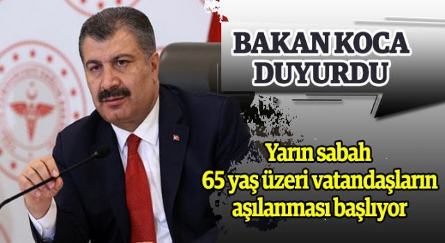 65 yaş üzeri vatandaşların aşılanması başlıyor