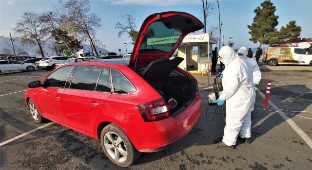 Altınordu'da araçlar ücretsiz dezenfekte ediliyor
