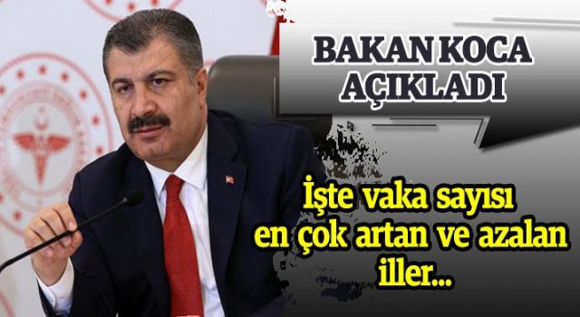 İşte vaka sayısı en çok artan ve azalan iller