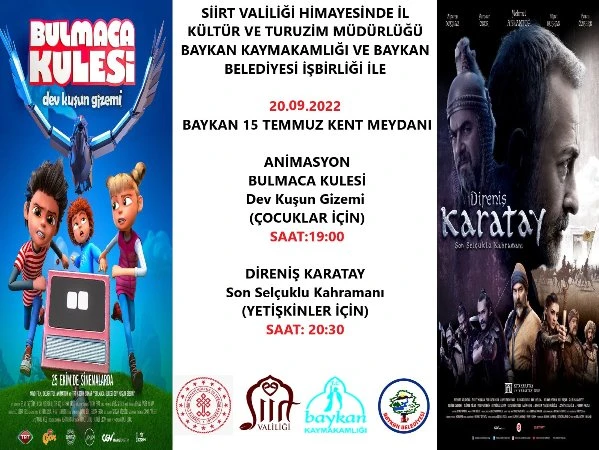 Baykan’da İkramlı Sinema Etkinliği