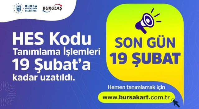 Bursa'da ulaşım kartlarında HES kodu için süresi uzatıldı