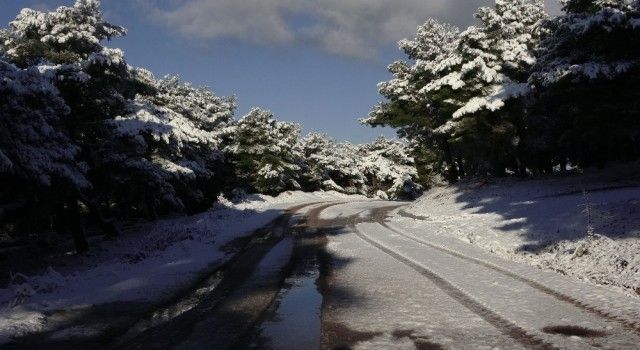 Çanakkale'de kartpostallık kar manzaraları