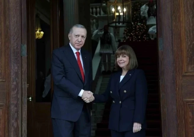 Erdoğan, Yunanistan Cumhurbaşkanı Sakellaropoulou İle Görüştü