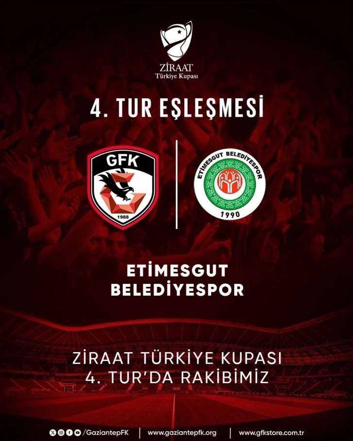 Gaziantep FK’nın kupadaki rakibi Etimesgut Belediyespor