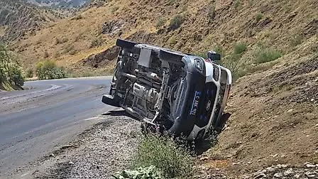 Hastaya Giden Ambulans Devrildi