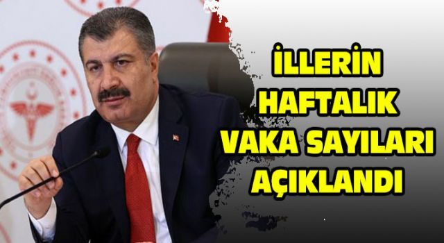 İllerin haftalık vaka sayıları açıklandı