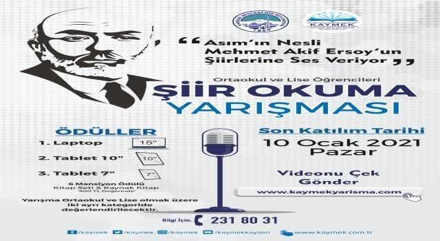 Kayseri Büyükşehir&#039;den ödüllü şiir yarışması