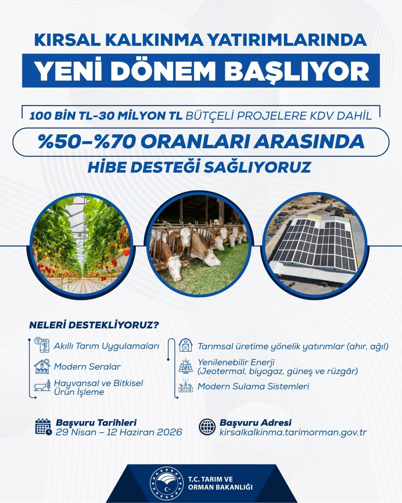 Kırsal Kalkınma Yatırımları İ&ccedil;in Başvurular Başladı
