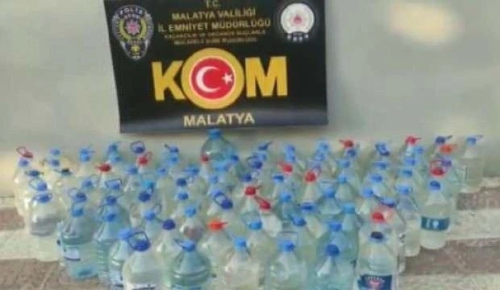 Malatya'da 460 litre sahte içki ele geçirildi