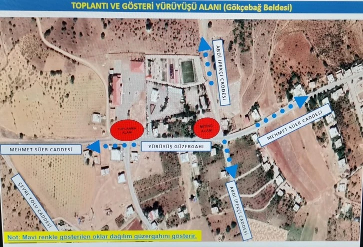 2024 Yılı Gökçebağ Beldesinde Toplantı Ve Gösteri Yürüyüşlerinde Kullanılacak Güzergâhlar Açıklandı
