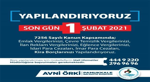 Pamukkale Belediyesi'nden yapılandırma uyarısı