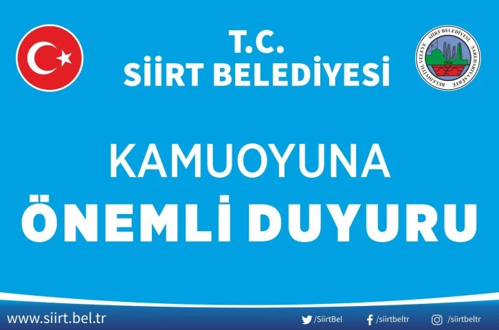 SİİRT BELEDİYESİ” “E DEVLET ÜZERİNDEN HİZMETE BAŞLADIK”