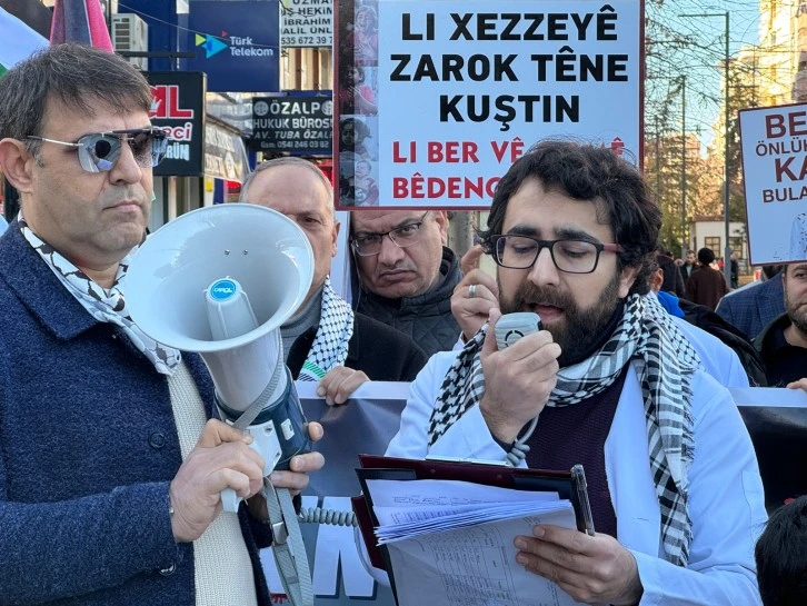 Siirt'te hekimlerden İsrail'e karşı "sessiz yürüyüş"