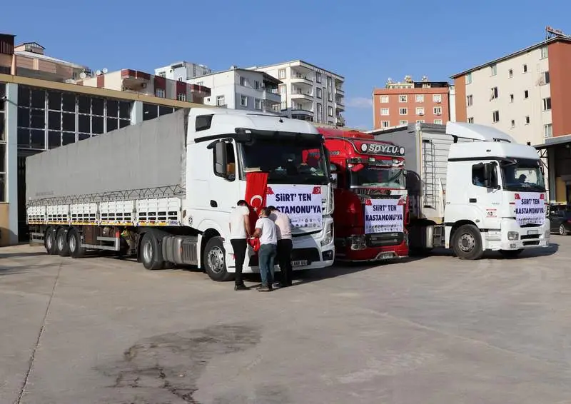 Siirt'ten Kastamonu'ya yardım malzemesi