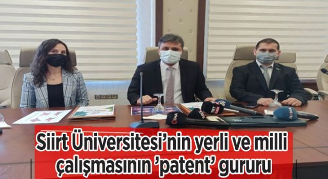 Siirt Üniversitesi'nin yerli ve milli çalışmasının 'patent' gururu