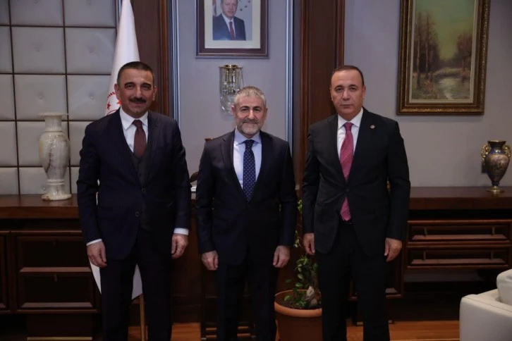 Vali Hacıbektaşoğlu ve Milletvekili Ören’den Maliye Bakanı Nebati’ye Ziyaret