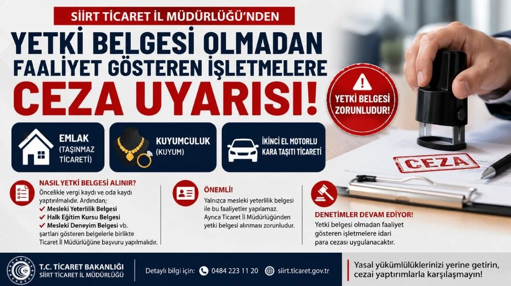 Yetki Belgesi Olmadan Faaliyet G&ouml;sterenlere Ceza Uyarısı