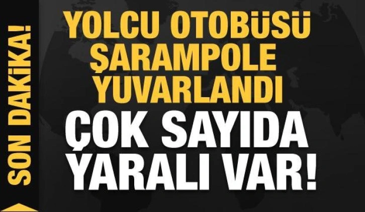 Yolcu otobüsü şarampole yuvarlandı! Çok sayıda yaralı var