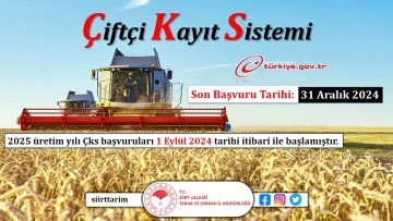 2025 Üretim Yılı Çiftçi Kayıt Sistemi (ÇKS) Başvuruları Başladı