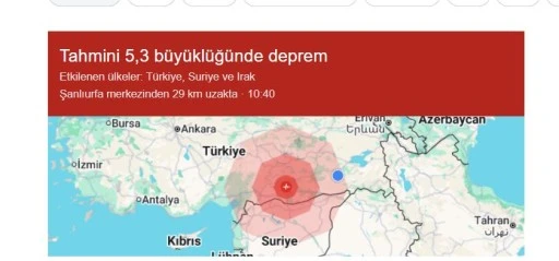 5,4 B&Uuml;Y&Uuml;KL&Uuml;Ğ&Uuml;NDE DEPREM: SİİRT&rsquo;TE DE HİSSEDİLDİ