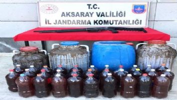 Aksaray&#039;da 375 litre kaçak şaraba el konuldu