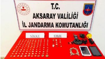 Aksaray&#039;da Jandarma&#039;dan tarihi eser avı