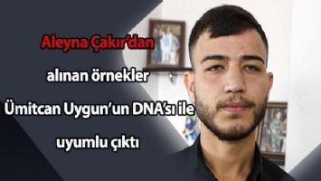 Aleyna Çakır&#039;dan alınan örnekler Ümitcan Uygun&#039;un DNA&#039;sı ile uyumlu çıktı