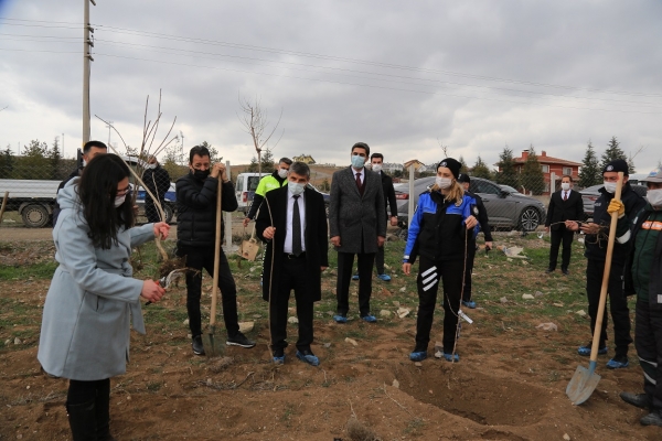 Ankara'da polis teşkilatı için ağaç dikildi