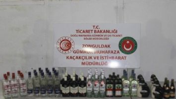 Bartın&#039;da 64 şişe kaçak alkollü içki ele geçirildi