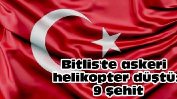Bitlis&#039;te askeri helikopter düştü: 9 şehit