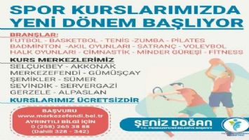 Denizli Merkezefendi&#039;de spor kurslarında yeni dönem başlıyor