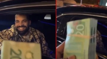 Dünyaca ünlü rapçi Drake, sokaktaki insanlara deste deste para dağıttı