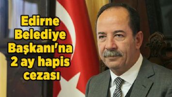 Edirne Belediye Başkanı&#039;na 2 ay hapis cezası