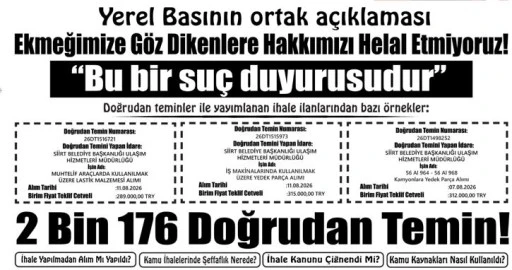 Ekmeğimize G&ouml;z Dikenlere Hakkımızı Helal Etmiyoruz! &ldquo;Bu bir su&ccedil; duyurusudur&rdquo;