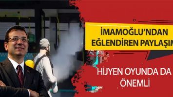 Ekrem İmamoğlu&#039;ndan oyunlu dezenfekte paylaşımı