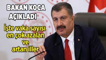 İşte vaka sayısı en çok azalan ve artan iller