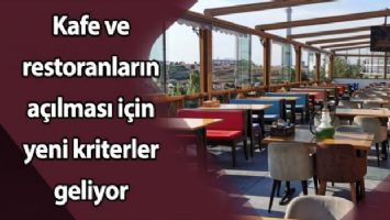 Kafe ve restoranların açılması için yeni kriterler geliyor