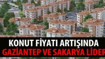 Konut fiyatı artışında Gaziantep ve Sakarya lider