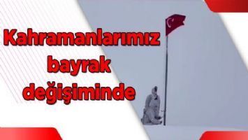 Mehmetçik&#039;ten karlar altında bayrak değişimi