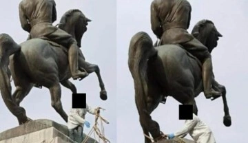 Samsun'da Atatürk heykeline halatlı provokasyon