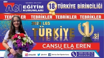 Siirt’li Cansu Ela Eren, LGS'de Türkiye Birincisi Oldu