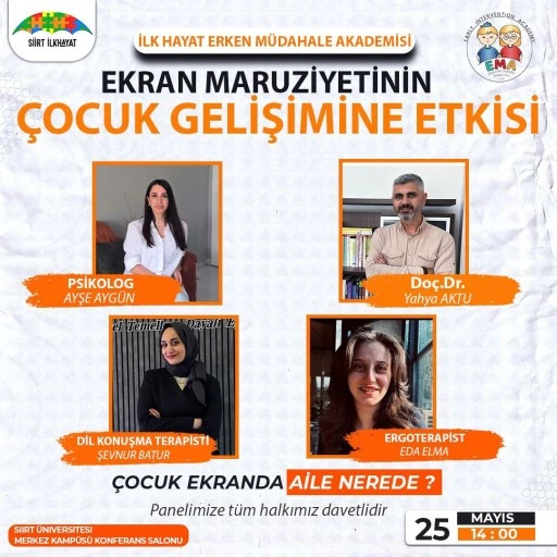 Siirt’te “Ekran Maruziyetinin Çocuk Gelişimine Etkisi” Paneli Düzenleniyor