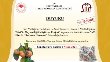 Siirt’te "Trabzon Hurması" Fidanı Dağıtılacak!