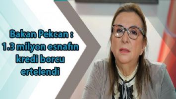 Ticaret Bakanı Pekcan: 1.3 milyon esnafın kredi borcu ertelendi